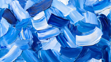 Dynamic blue abstract painting art studio contemporary artwork creative space close-up expression of emotion
