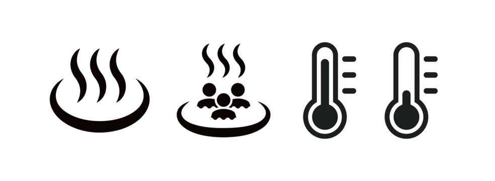 Icon set related to hot spring
