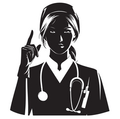 female doctor silhouette vector illustration
