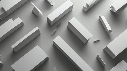 A sleek, minimalistic top-down image featuring geometric white shapes on a neutral background. The clean design and balanced arrangement make this image perfect for modern architectural or abstract