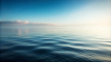 Serene Ocean Waters at Dawn A Tranquil Seascape with Gentle Waves and a Misty Horizon