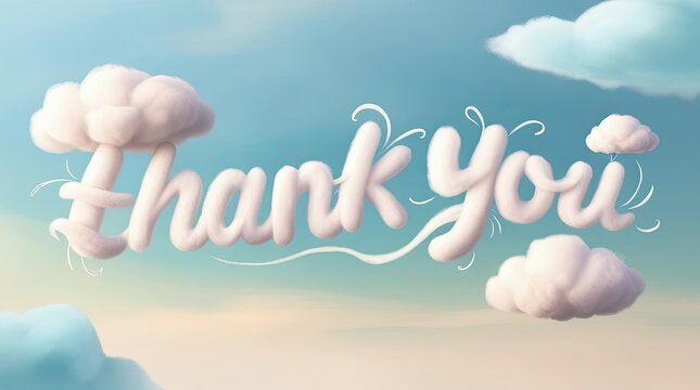 Cloudy Thank You Message in the Sky