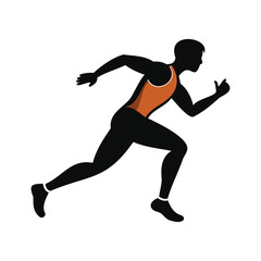 Athlete Running Silhouette Icon Vector for Sports and Fitness Design