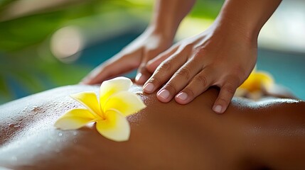 Luxurious Tropical Spa Massage with Frangipani Flower