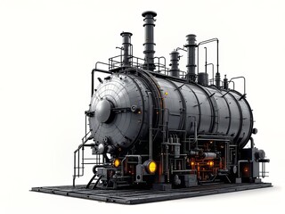 Pixel-perfect 64x64 boiler graphic, editable stroke, tilt-shift style.