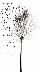 Autumnal Tree Silhouette - A Tranquil Autumn Scene