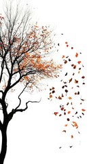 Naklejka premium Autumn Leaves Dance in the Wind: A Nature's Embrace