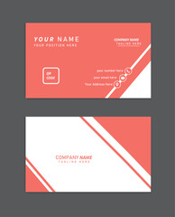 Fototapeta premium creative business card , luxury and elegant double sided business card flat living coral color.