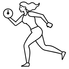 running woman is holding clock