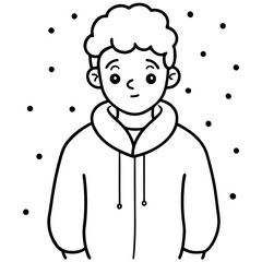 shivering boy under the snow