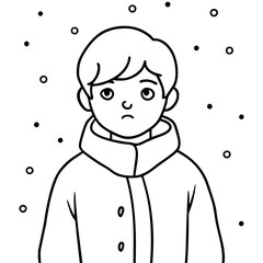 Obraz premium shivering boy under the snow