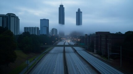Obraz premium Empty express lane on highway during off-peak hours, symbolizing efficiency and opportunity in a calm, uncluttered environment.