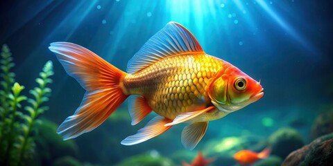 Fototapeta premium Elegant Sea Goldie, Aerial Tank Shot