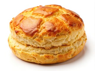 Candid Photography of Freshly Baked Bisquet Sweet Bread Isolated on Clean White Background, Perfect for Food Blogs, Recipe Websites, and Culinary Promotions