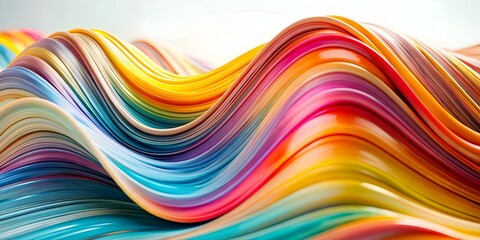 Abstract Waves of Color Blending Together for Stock Photography - Copy Space, Harmony in Diversity Concept