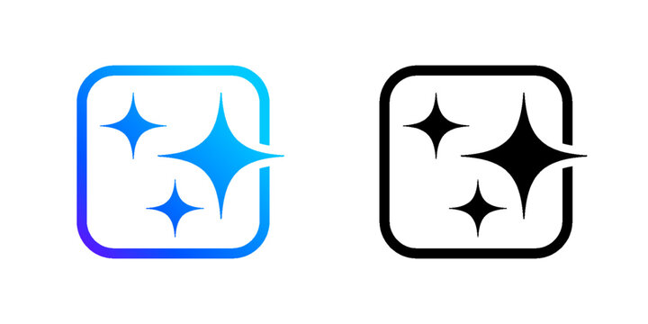 AI generated icon for artificial intelligence chat button and generate app, vector sign. Artificial intelligence generate button or AI generation application UI icon