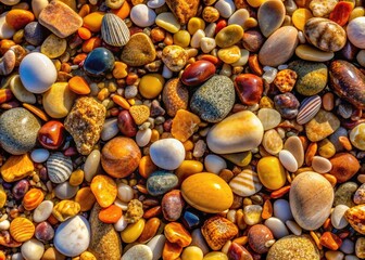 Pebbles on Sand Top View, Food Photography, Abstract Texture
