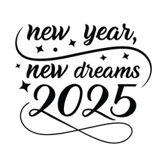 Festive Typography Art for a Bright New Year 2025