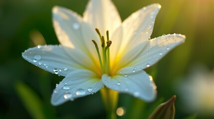 Fototapeta premium Silent Grace: The Intricate Petals of a White Bloom 