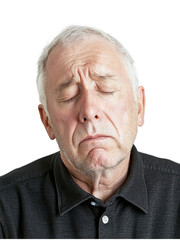 Fototapeta premium man with pained expression, eyes closed, showing deep emotion