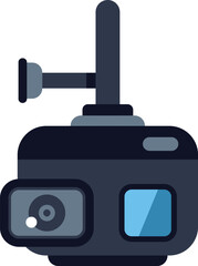 Modern action camera with external antenna is ready for capturing extreme sports moments