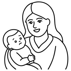 tired mother with fussy baby