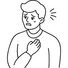 unwell man suffer from heartache