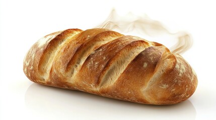 A Loaf Of Freshly Baked Bread Steaming Warmly