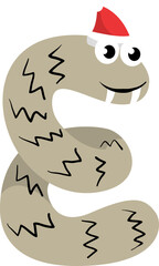 Letter E Cute Monster Christmas Character Alphabet