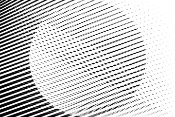 op art creative geometric pattern, abstract halftone lines black and white background, vector modern design element