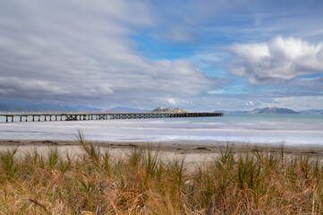 Long exposure capture of the Petone wharf on a cloudy day