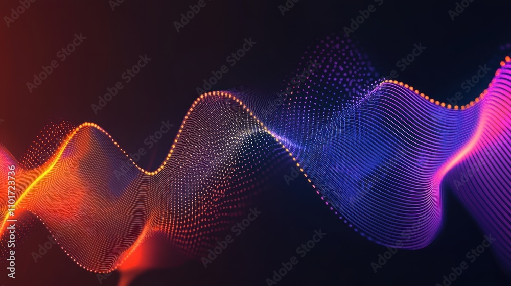 Aufkleber abstract wave pattern with vibrant colors representing sound or data visualization.