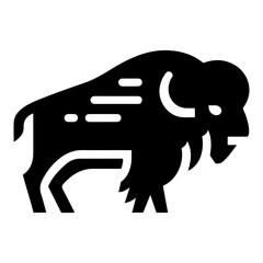 Iconic Silhouette of a Bison, Perfect as a Symbol of Rustic Charm