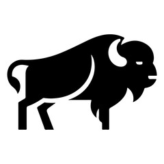 Elegant Vector Design of a Bison Icon Representing American Wildlife
