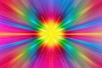 Obraz premium Vibrant Rainbow Gradient Burst Overlay with Glowing Lens Effect