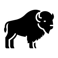 Iconic Silhouette of a Bison, Perfect as a Symbol of Rustic Charm