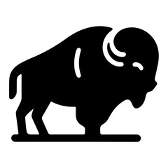 Artistic Bison Pictogram Vector Highlighting the Power of this American Mammal