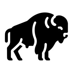 Timeless American Mammal Bison Icon with a Clean and Bold Vector Style