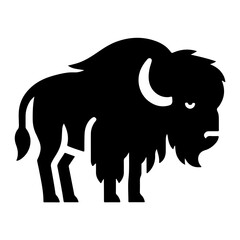 Modern Vector Illustration of a Bison Silhouette, a Rustic Animal Icon