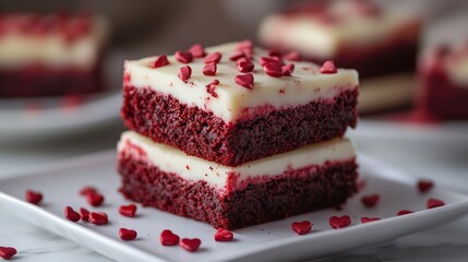 Rich, red velvet brownies, perfect for Valentine's Day