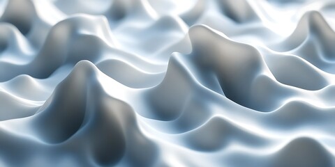 Fototapeta premium Abstract 3D rendering of flowing, undulating, light grey waves.