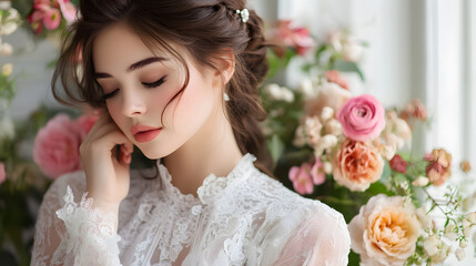 Wedding photos with a clean background for free space for text. For use with advertising banners for weddings or Valentine's Day.