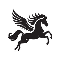 Pegasus Logo Template Vector illustration design, Pegasus logo template vector illustration design, Pegasus logo design, winged horse logo, Pegasus vector template, flying horse logo