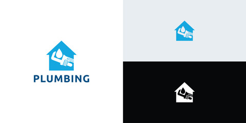 Plumbing water logo idea, plumbing service logo.