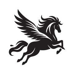 Pegasus Logo Template Vector illustration design, Pegasus logo template vector illustration design, Pegasus logo design, winged horse logo, Pegasus vector template, flying horse logo