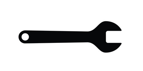 Wrench vector icon in black and white color