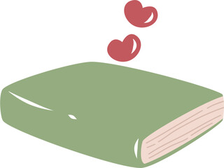 Green book with love symbol