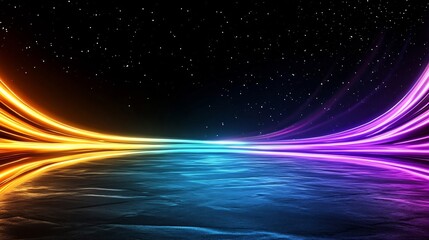 Fototapeta premium Mesmerizing Multicolor LED-Inspired Streaks of Light on Black Background