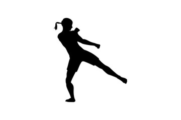 low kick muay thai martial arts silhouette
