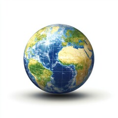 Fototapeta premium A vibrant globe showcasing Earth's continents and oceans in vivid colors, symbolizing global connection.